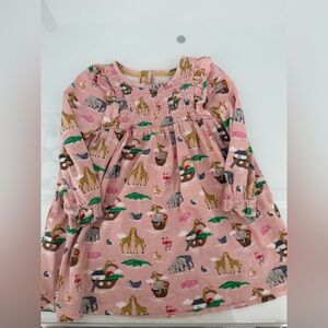 Baby Boden Pink Noah’s Arc Print Dress